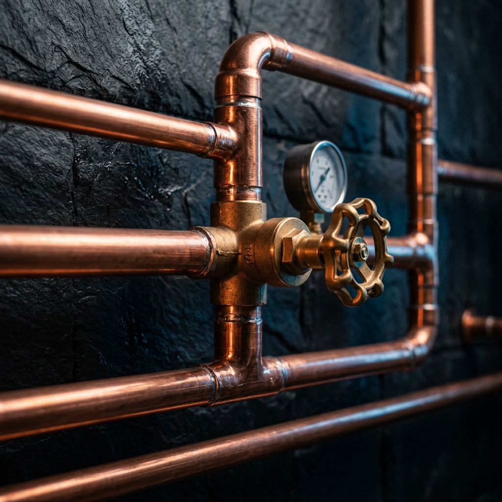 High-end copper piping installations by Cascade Plumbing